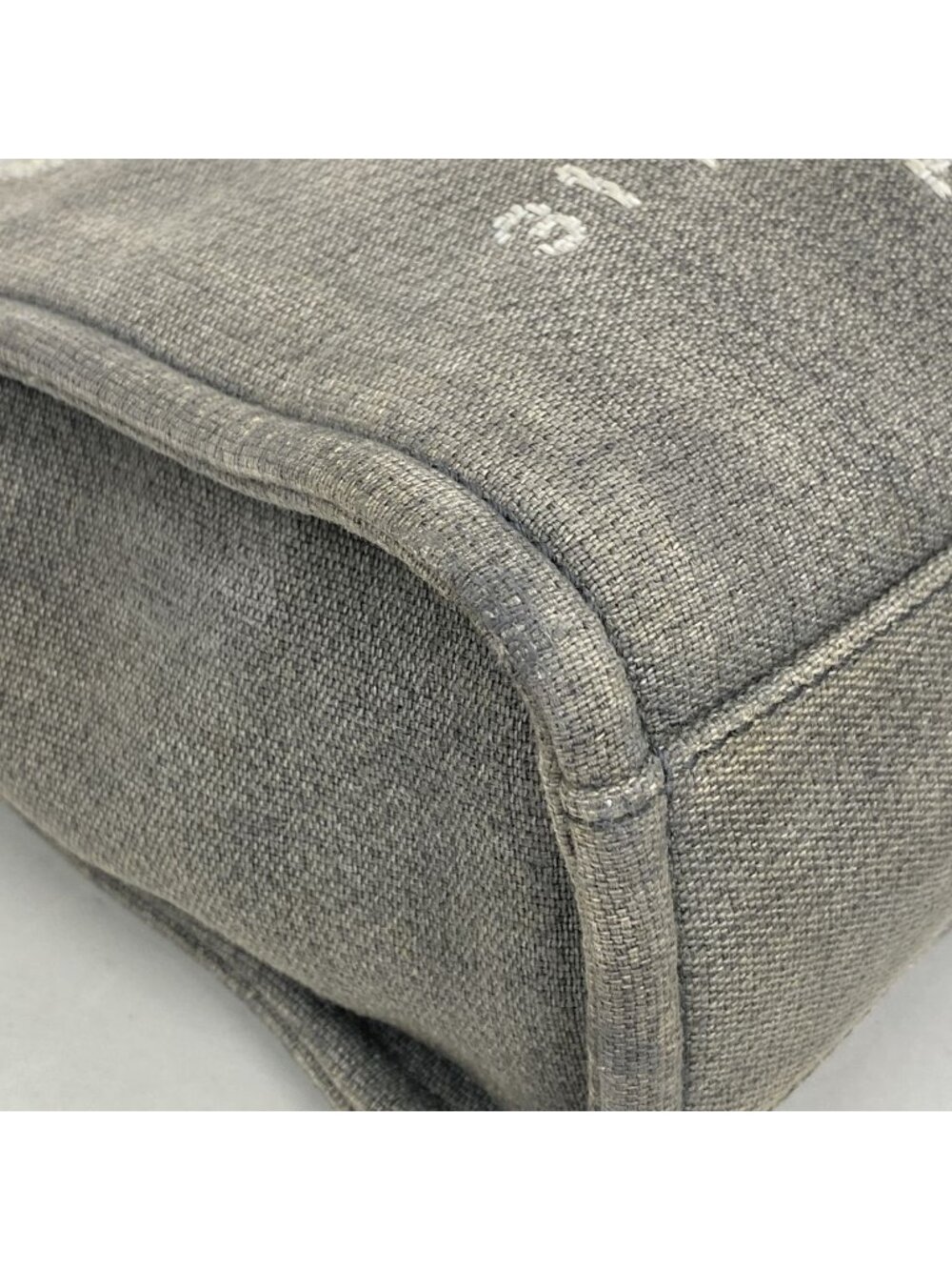 Chanel Chain Tote Bag Deauville Canvas Gray Silver - Picture 7 of 10